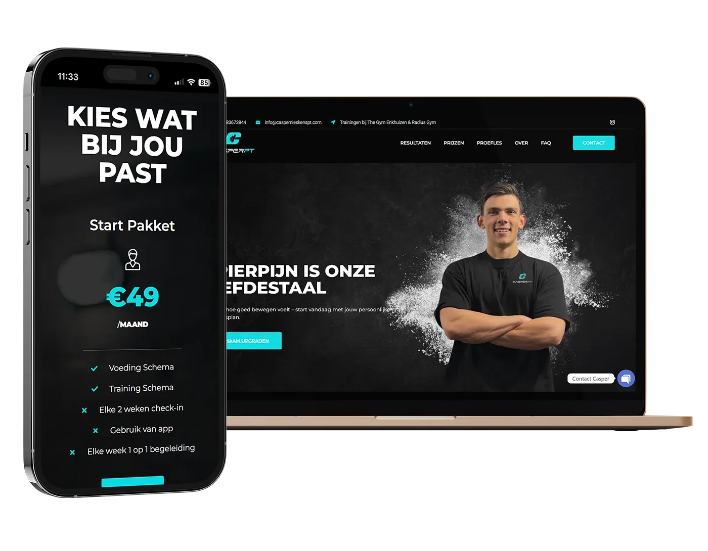 Website geoptimaliseerd voor mobiel - voorbeeld van responsive design